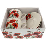 Set of 2 coffee cups with poppies 6