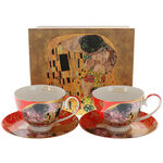2 db piros csészeszett Klimt: Kiss