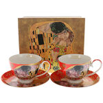 Set of 2 red cups Klimt: The Kiss 1