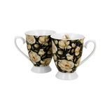 Set of 2 cups Royal English Roses black 300ml 2