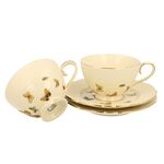 Set of 2 cream porcelain coffee cups 260ml