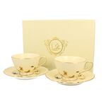 Set of 2 cream porcelain coffee cups 260ml 2