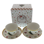 Porcelán csésze készlet Karácsonyfa 260ml 2