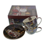 Santa Claus porcelain cups and plates 280ml