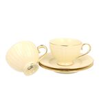 Set of 2 Nina porcelain cups and plates 220ml 2