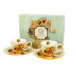 Set of 2 Van Gogh Sunflower espresso cups 90ml 1