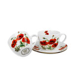 Set of 2 porcelain cups with poppies 250ml 3