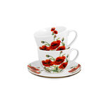 Set of 2 porcelain cups with poppies 250ml 4