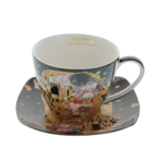 Set of 2 Klimt Kiss Black porcelain cups 250ml 5