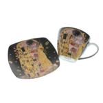 Set of 2 Klimt Kiss Black porcelain cups 250ml 6