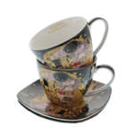 Set of 2 Klimt Kiss Black porcelain cups 250ml 7