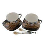 Set of 2 Klimt Kiss Black porcelain cups 250ml 2