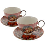 Set of 2 porcelain cups Mucha Topaz 1