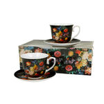 Set of 2 multicolored Bouquet porcelain cups 250ml 1