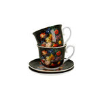 Set of 2 multicolored Bouquet porcelain cups 250ml 3