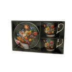 Set of 2 multicolored Bouquet porcelain cups 250ml 4