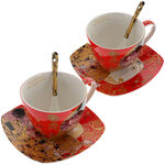 Set of 2 Gustav Klimt Red Cups 1