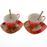 Set of 2 Gustav Klimt Red Cups 2