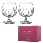 Set of 2 Diamante crystal brandy glasses 250ml
