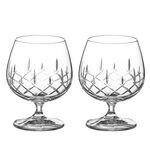 Set of 2 Diamante crystal brandy glasses 250ml 2