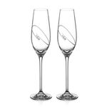 Set of 2 crystal glasses Diamond wedding rings 1