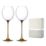 Pahare de Vin din Cristal cu Aur Elegance Gold 2