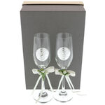 Set of 2 silver wedding glasses 1