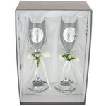 Set of 2 silver wedding glasses 2