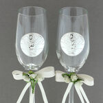 Set of 2 silver wedding glasses 7