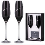 Set 2 Pahare Sampanie Cristal Black Silhouette 5