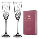 Set of 2 Iris crystal champagne glasses 3