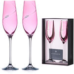 Set 2 Pahare Sampanie Cristal Pink Silhouette 5