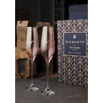 Set with 2 Champagne Glasses Pink Silhouette 9
