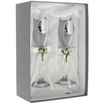 Set of 2 champagne glasses wedding tree of life 2