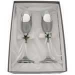 Set of 2 golden wedding champagne glasses 4
