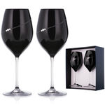 Set 2 Pahare Vin Cristal Black Silhouette 1