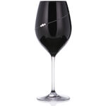 Set of 2 Crystal Wine Glasses Black Silhouette 3