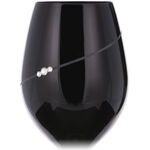 Set of 2 Crystal Wine Glasses Black Silhouette 4