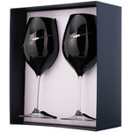 Set 2 Pahare Vin Cristal Black Silhouette 6