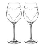 Set 2 pahare vin rosu cristal inima Diamante 470 ml