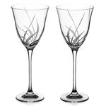 Set of 2 Iris crystal red wine glasses