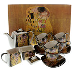 21-piece Klimt teapot set: Black Kiss