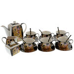 Set 21 piese ceainic Klimt: Kiss negru 2