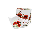 Set of 4 porcelain plates for tea bags Poppies 12cm