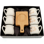 6 Coffee Cups with Bamboo Trays 3