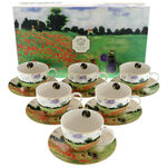 Set of 6 porcelain mugs Claude Monet: Poppies