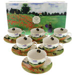 Set of 6 porcelain mugs Claude Monet: Poppies 1