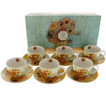 Set of 6 porcelain cups Van Gogh: Sunflower 2