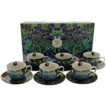 Set of 6 van gogh iris porcelain mugs 1