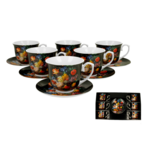 Set of 6 porcelain cups Bouquet 250ml 2